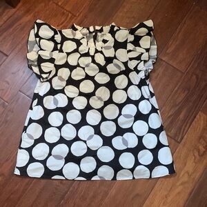 JODIFL Black and White Polka Dot Blouse